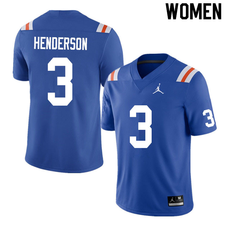 Women #3 Xzavier Henderson Florida Gators College Football Jerseys Sale-Throwback - Click Image to Close
